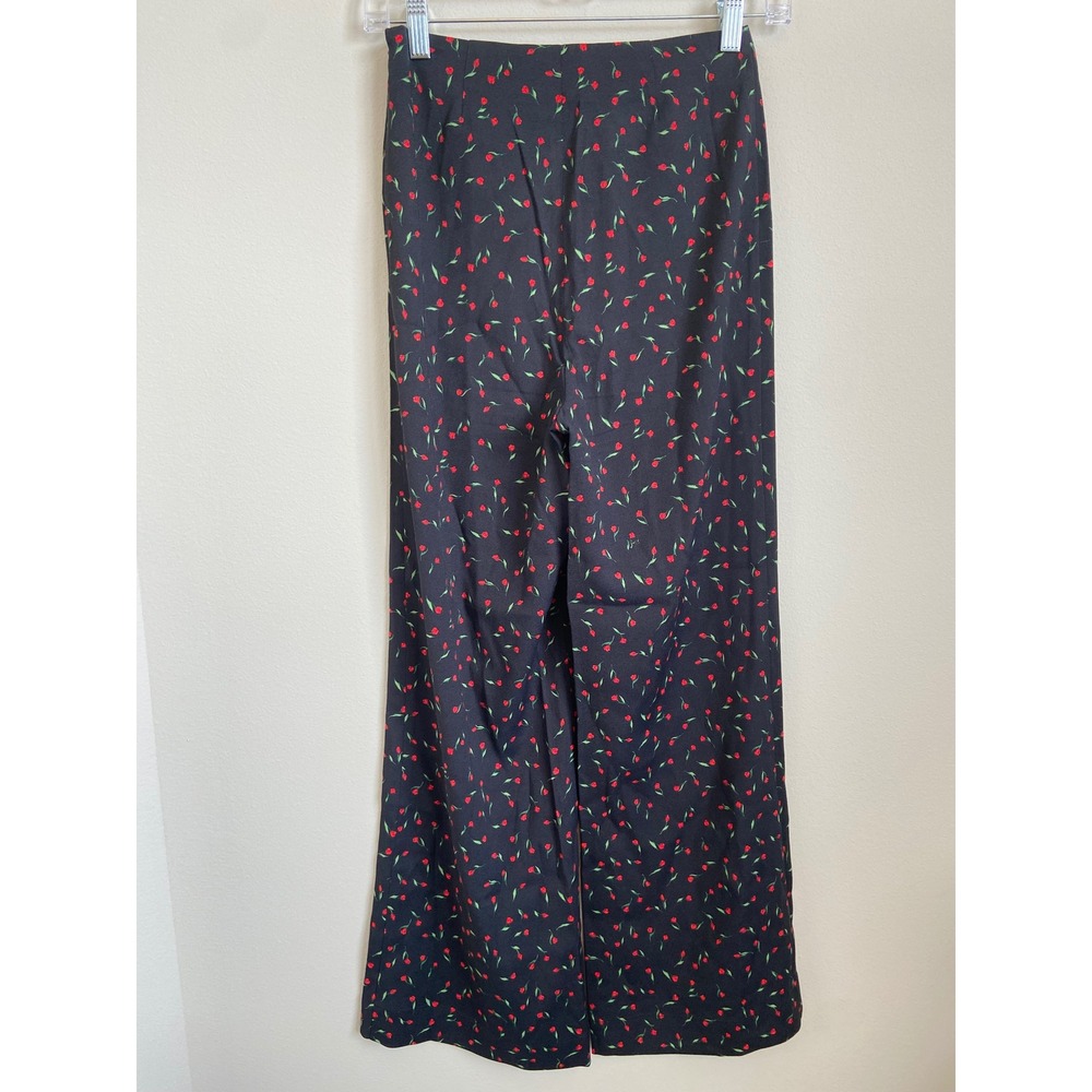 Rouje Paris Women's Floral Print Pants US‎ Size 2  Black Red - Picture 7 of 8